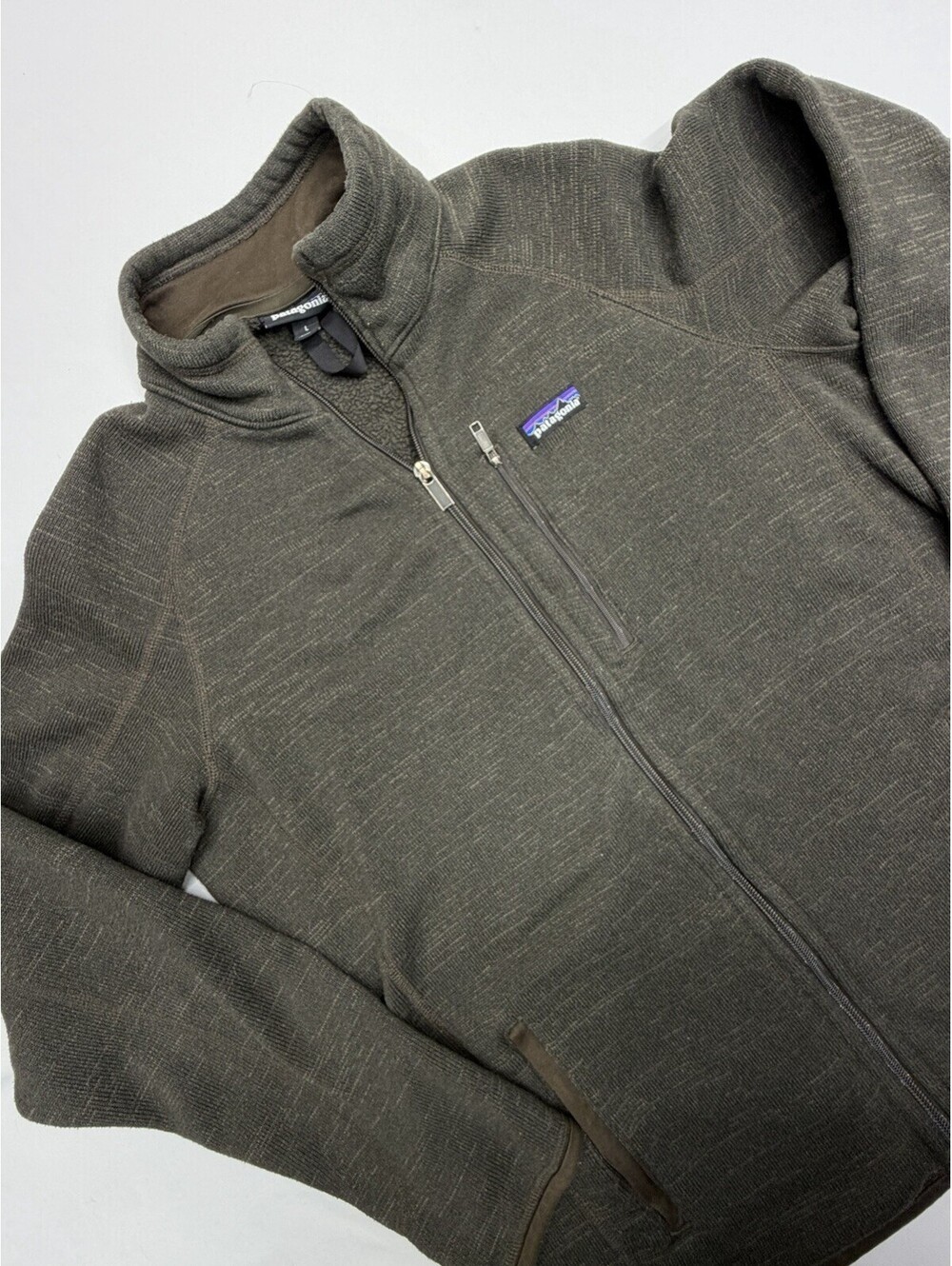 Patagonia Jacket Mens Large Brown Better Sweater Fleece Full Zip Pockets Lined